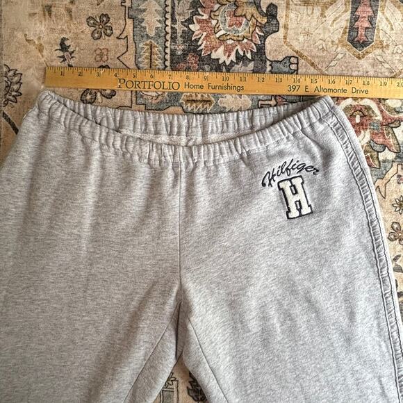 Vintage Y2k Tommy Girl Flare Sweatpants Baggy Gray Comfy Bottoms Size Large - Picture 8 of 9